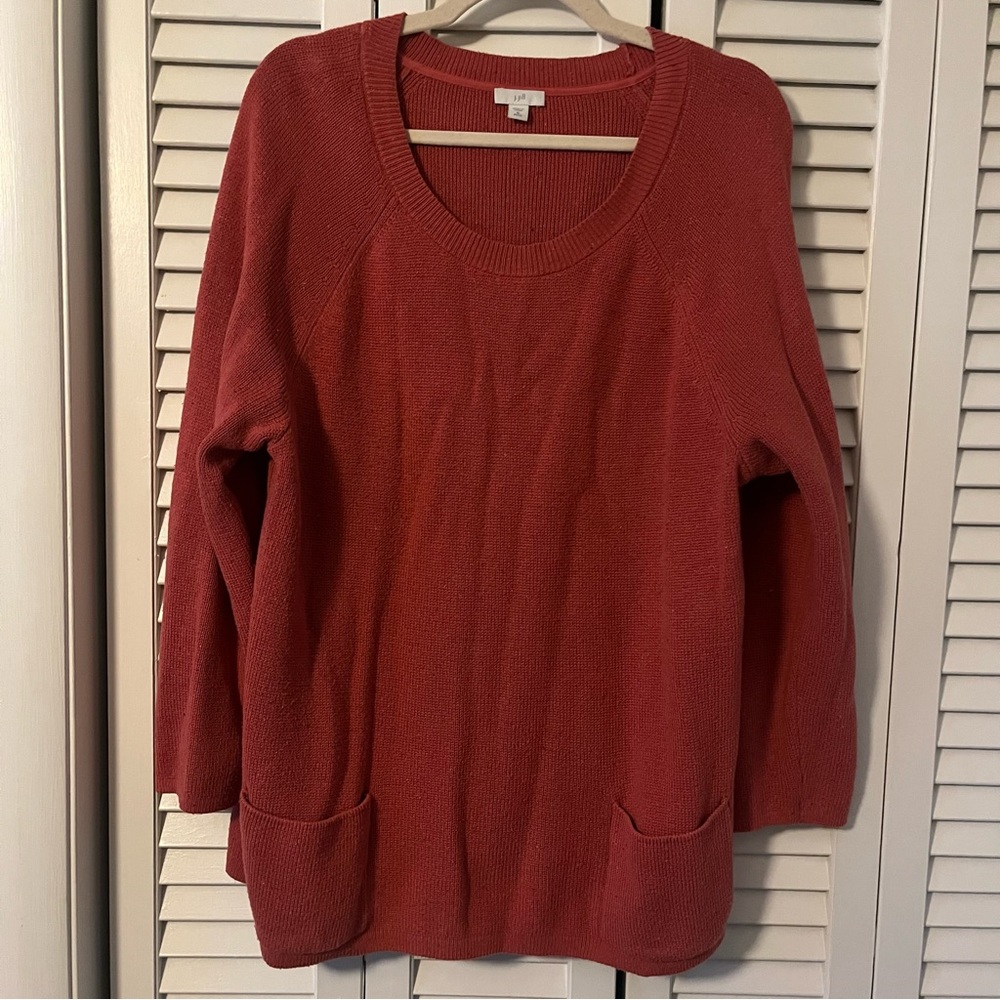 J. Jill Salmon Pink 3/4 Sleeve Pocket Sweater Size Extra Large Petite